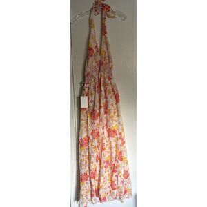 Hale Bob Tropical Cotton Halter Maxi Dress Size L / NWT